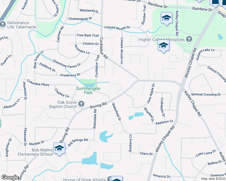map of restaurants, bars, coffee shops, grocery stores, and more near 3818 Elaine Court in Decatur