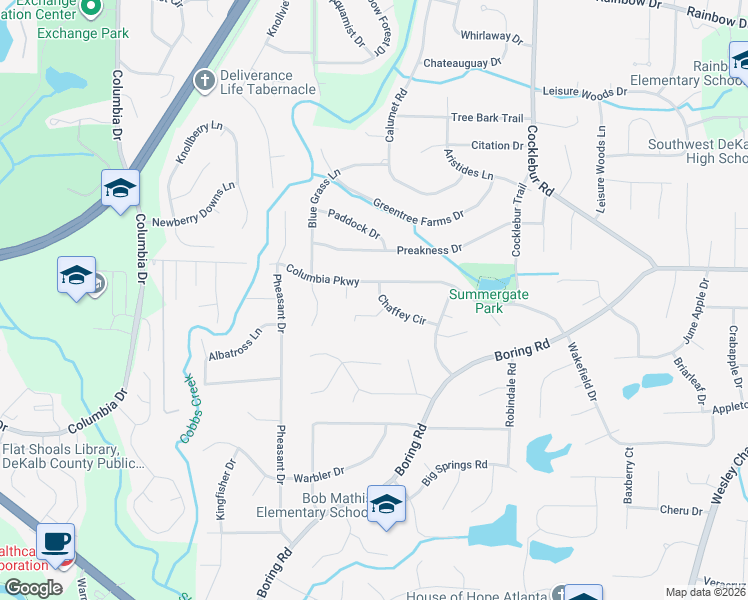 map of restaurants, bars, coffee shops, grocery stores, and more near 3009 Chaffey Circle in Decatur
