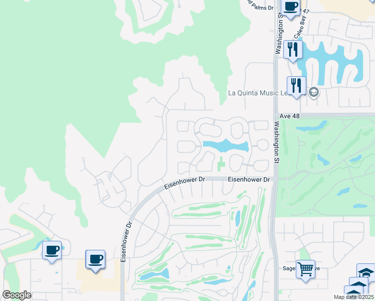 map of restaurants, bars, coffee shops, grocery stores, and more near 48612 Paseo Tarazo in La Quinta
