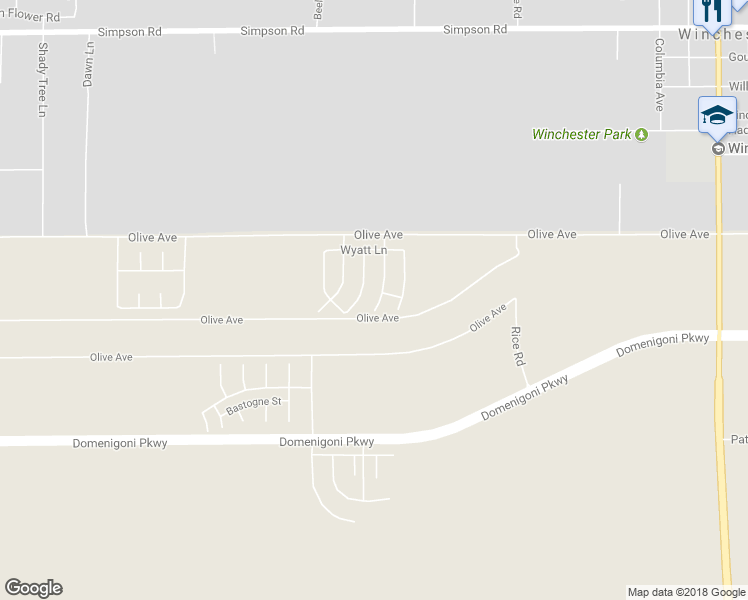 map of restaurants, bars, coffee shops, grocery stores, and more near 29141 Topeka Circle in Winchester