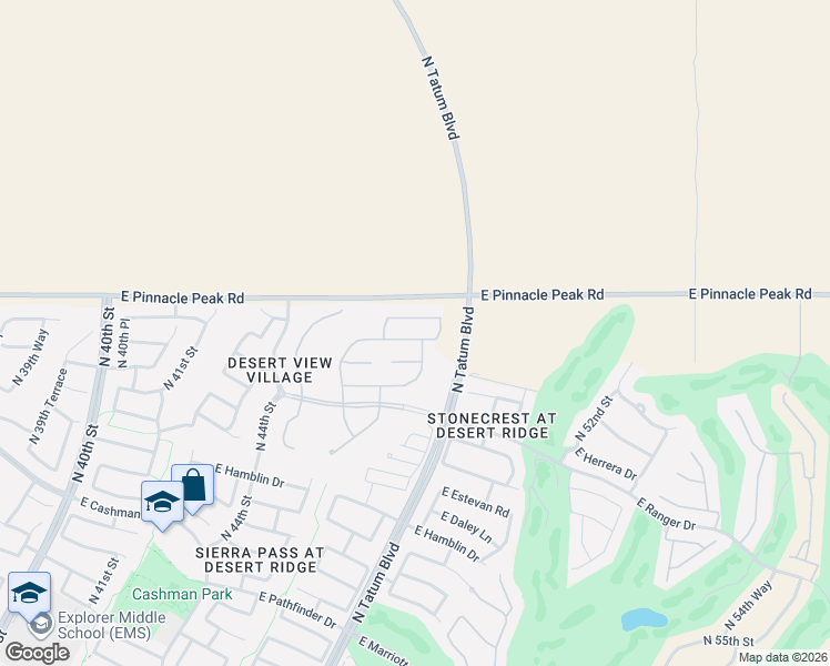 map of restaurants, bars, coffee shops, grocery stores, and more near 4712 East Navigator Lane in Phoenix