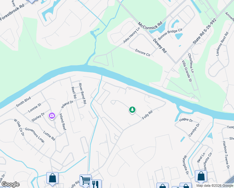 map of restaurants, bars, coffee shops, grocery stores, and more near 166 Nollie Road in Myrtle Beach