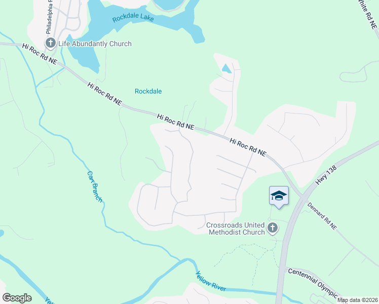 map of restaurants, bars, coffee shops, grocery stores, and more near 2014 Jessica Way in Conyers