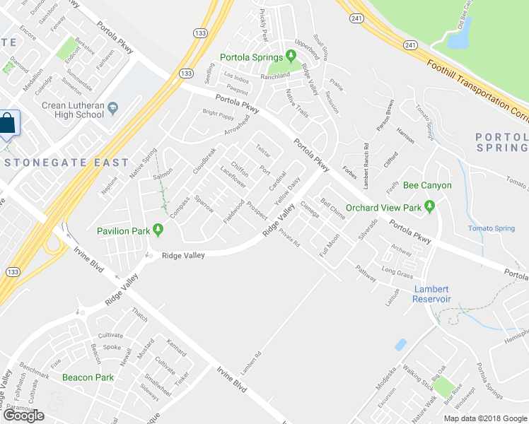 map of restaurants, bars, coffee shops, grocery stores, and more near 147 Yellow Daisy in Irvine