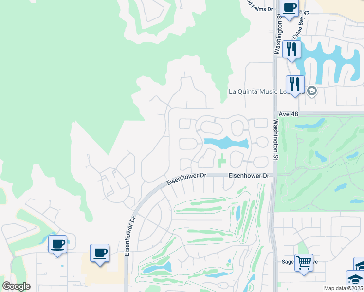 map of restaurants, bars, coffee shops, grocery stores, and more near 48626 Paseo Tarazo in La Quinta