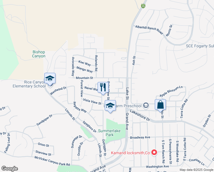 map of restaurants, bars, coffee shops, grocery stores, and more near 15000 Notnil Way in Lake Elsinore