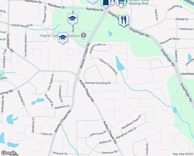 map of restaurants, bars, coffee shops, grocery stores, and more near 4121 Oxford View Court in Decatur