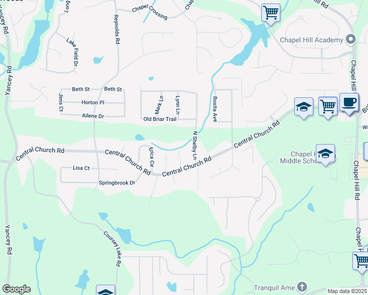 map of restaurants, bars, coffee shops, grocery stores, and more near 3963 Holland Court in Douglasville