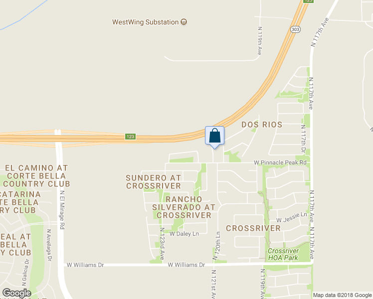 map of restaurants, bars, coffee shops, grocery stores, and more near 12160 West Electra Lane in Sun City