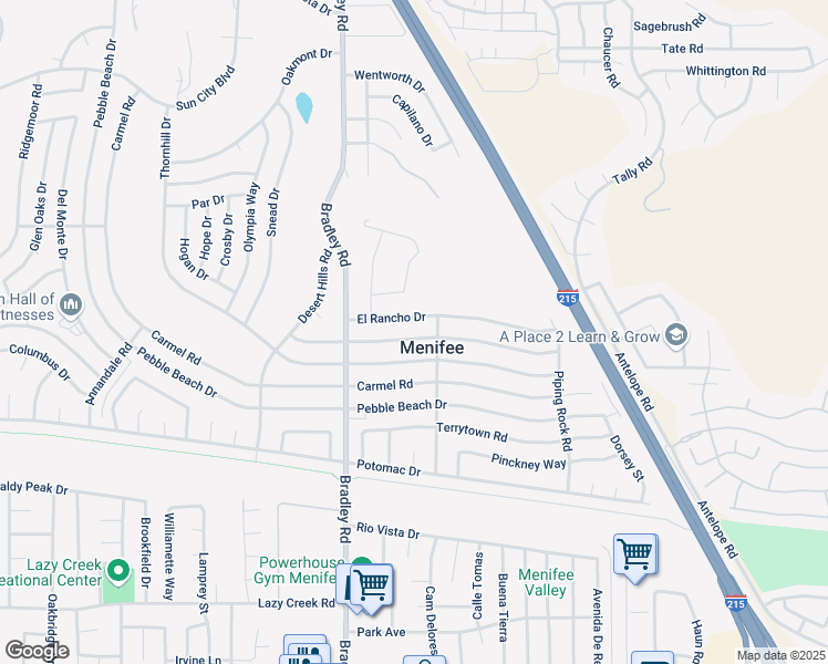 map of restaurants, bars, coffee shops, grocery stores, and more near 27146 Pinehurst Road in Menifee