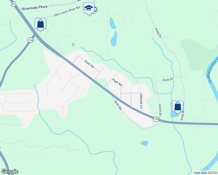 map of restaurants, bars, coffee shops, grocery stores, and more near 3944 Georgia 166 in Douglasville