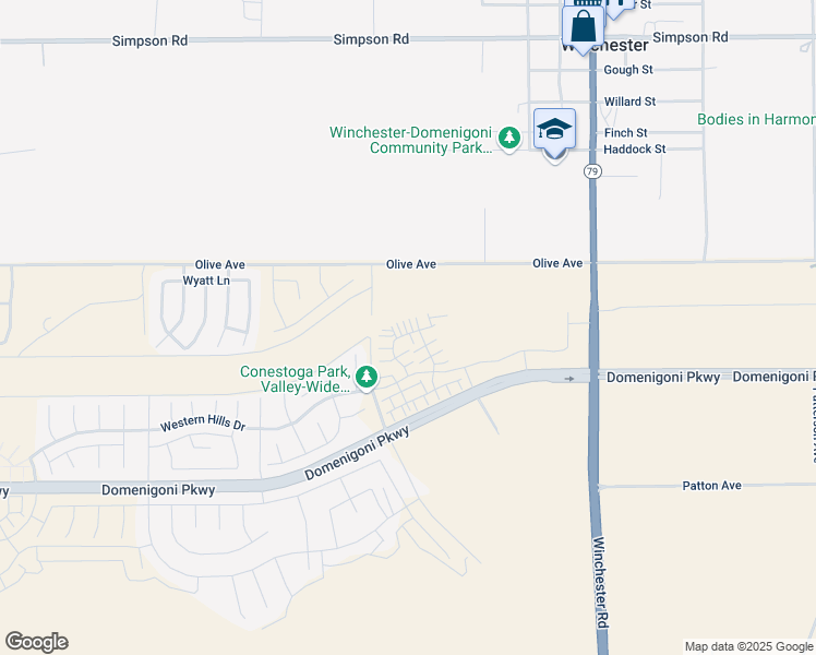 map of restaurants, bars, coffee shops, grocery stores, and more near 29166 Victoria Beach Boulevard in Winchester
