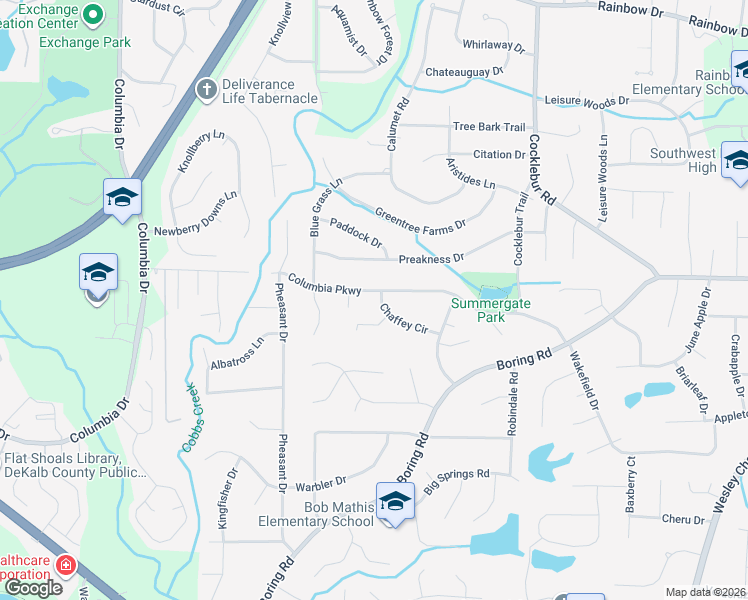 map of restaurants, bars, coffee shops, grocery stores, and more near 3009 Chaffey Circle in Decatur