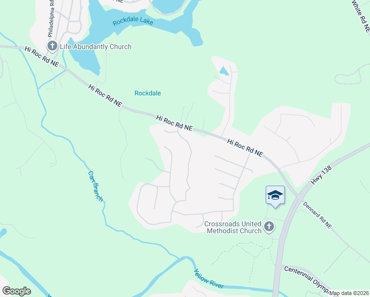 map of restaurants, bars, coffee shops, grocery stores, and more near 2014 Jessica Way in Conyers