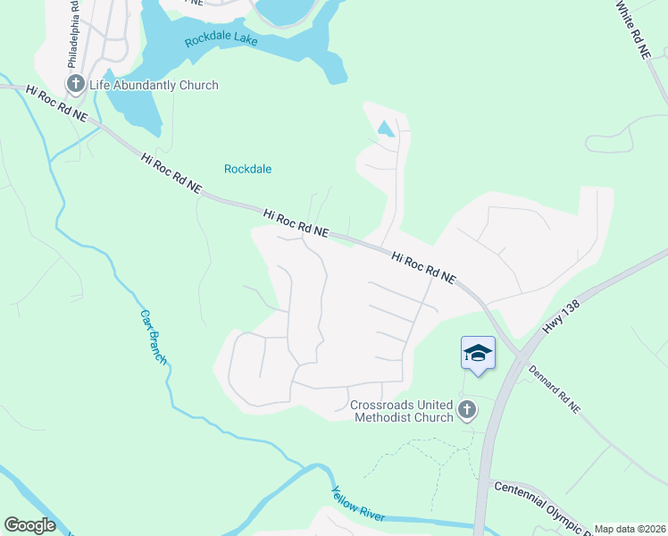 map of restaurants, bars, coffee shops, grocery stores, and more near 2013 Jessica Way in Conyers