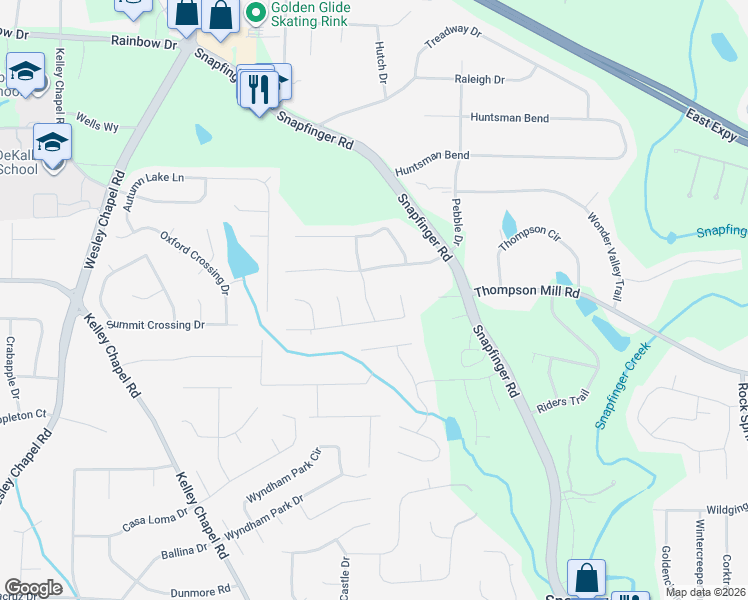 map of restaurants, bars, coffee shops, grocery stores, and more near 4364 Sebring Walk in Decatur