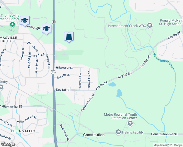 map of restaurants, bars, coffee shops, grocery stores, and more near 3020 Harold Avenue Southeast in Atlanta