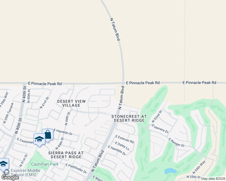 map of restaurants, bars, coffee shops, grocery stores, and more near 4717 East Casitas Del Rio Drive in Phoenix