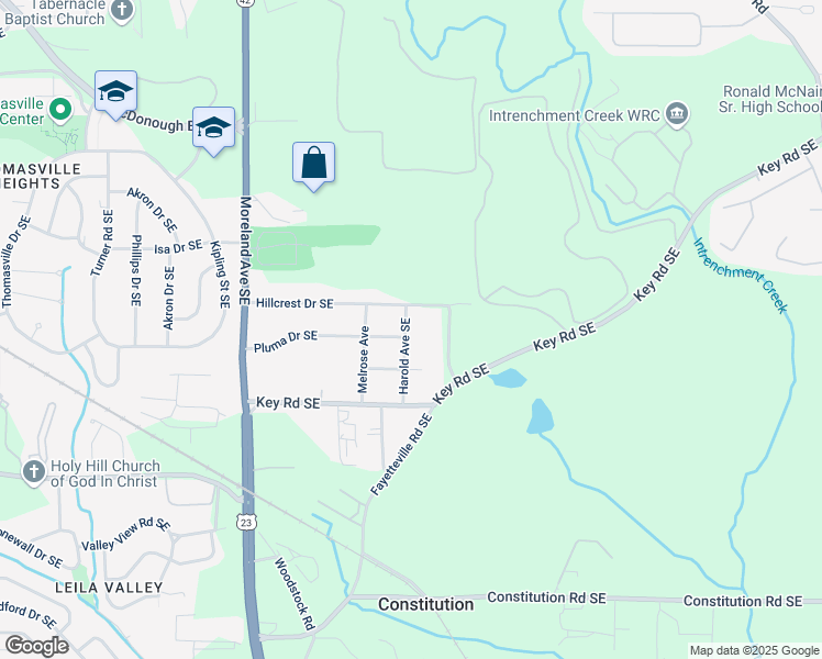 map of restaurants, bars, coffee shops, grocery stores, and more near 3020 Harold Avenue Southeast in Atlanta