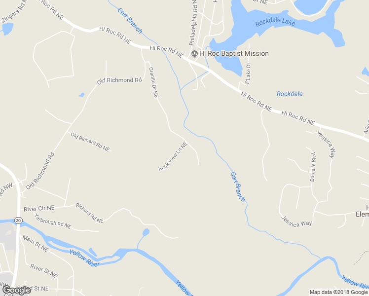 map of restaurants, bars, coffee shops, grocery stores, and more near 2100 Rock View Lane Northeast in Conyers