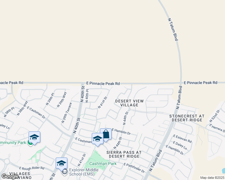 map of restaurants, bars, coffee shops, grocery stores, and more near 23309 North 41st Street in Phoenix