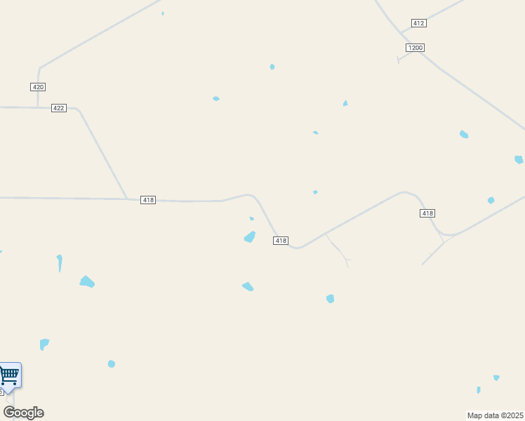 map of restaurants, bars, coffee shops, grocery stores, and more near County Road 418 in Cooke County