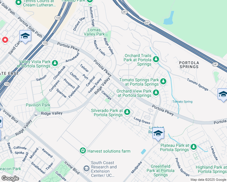 map of restaurants, bars, coffee shops, grocery stores, and more near 45 Bell Chime in Irvine