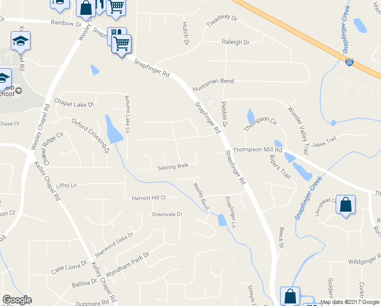 map of restaurants, bars, coffee shops, grocery stores, and more near 4402 Sebring Walk in Decatur