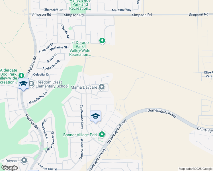 map of restaurants, bars, coffee shops, grocery stores, and more near 29111 Rock Summit Road in Menifee