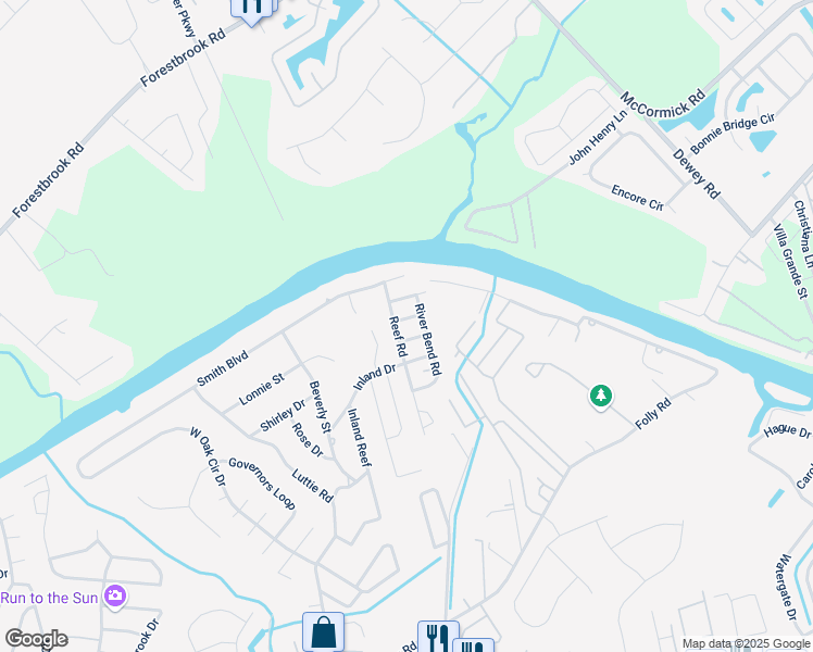 map of restaurants, bars, coffee shops, grocery stores, and more near 724 Racewater Drive in Myrtle Beach