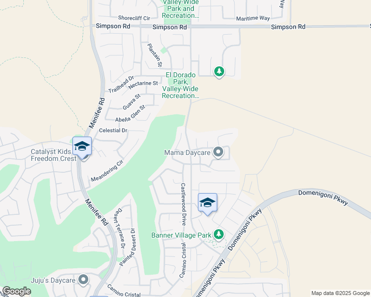 map of restaurants, bars, coffee shops, grocery stores, and more near 29484 Corte Vista Lane in Menifee
