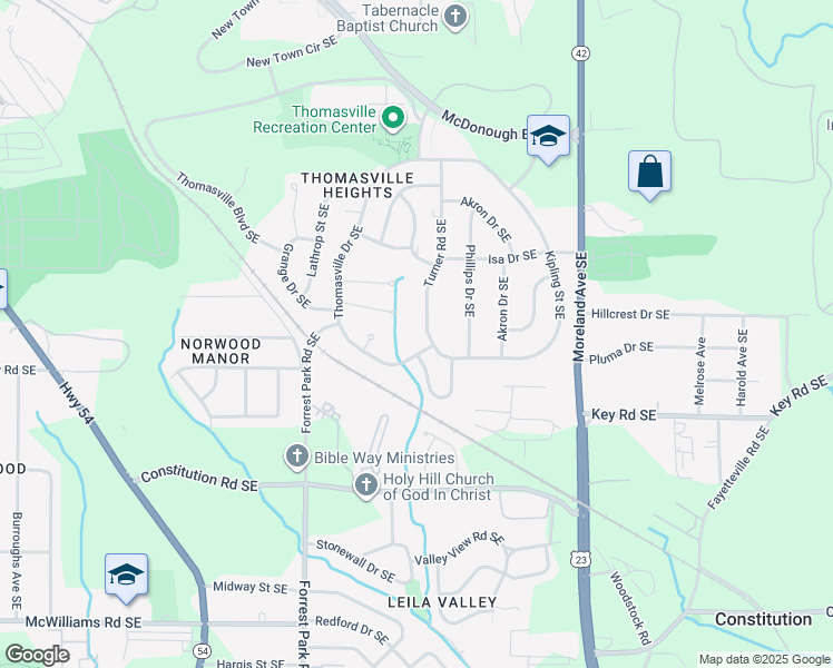 map of restaurants, bars, coffee shops, grocery stores, and more near in Atlanta