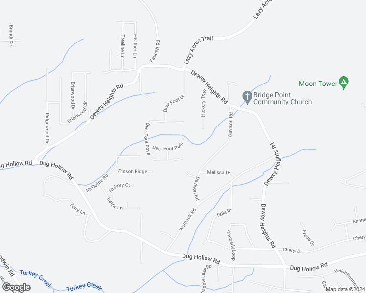 map of restaurants, bars, coffee shops, grocery stores, and more near 4688 Deer Foot Path in Pinson