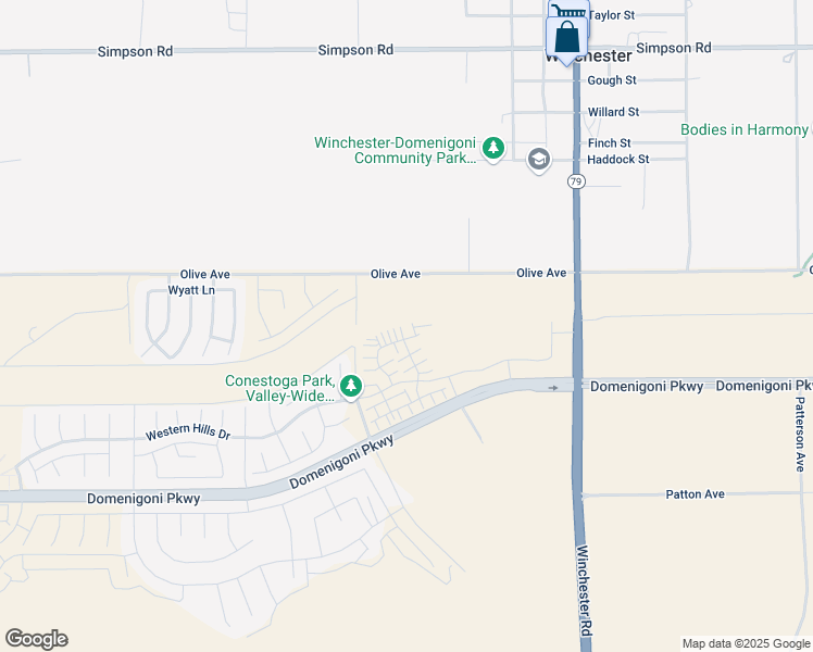 map of restaurants, bars, coffee shops, grocery stores, and more near 32732 Crystal Cove Court in Winchester