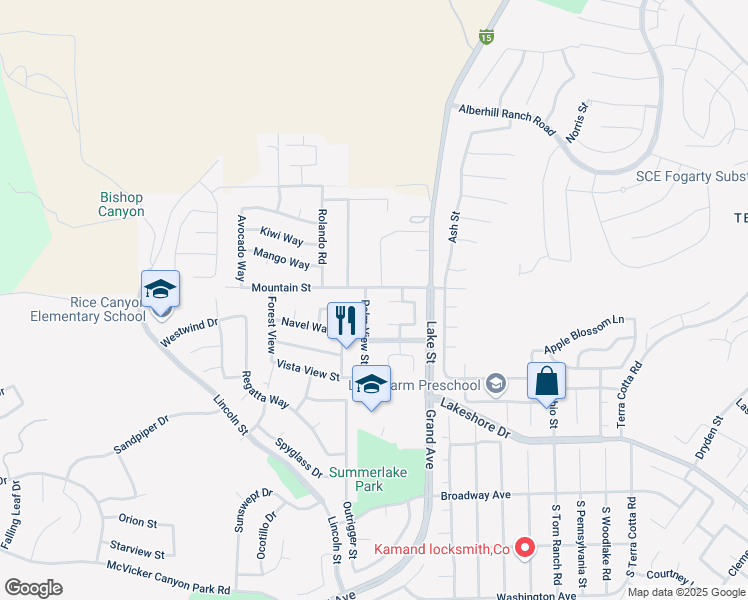 map of restaurants, bars, coffee shops, grocery stores, and more near 15000 Notnil Way in Lake Elsinore