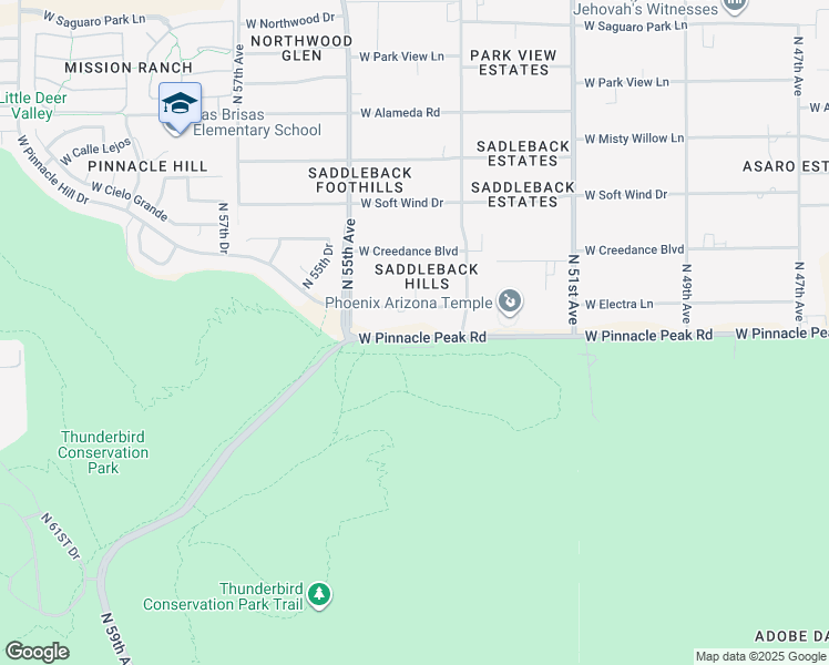 map of restaurants, bars, coffee shops, grocery stores, and more near 5473 West Electra Lane in Glendale
