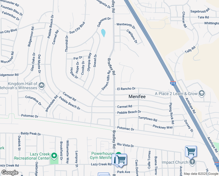map of restaurants, bars, coffee shops, grocery stores, and more near 26960 McCall Court in Menifee