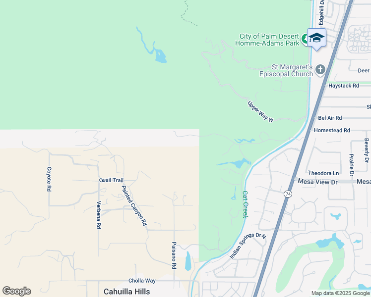 map of restaurants, bars, coffee shops, grocery stores, and more near 2 Palm Desert Drive North in Palm Desert