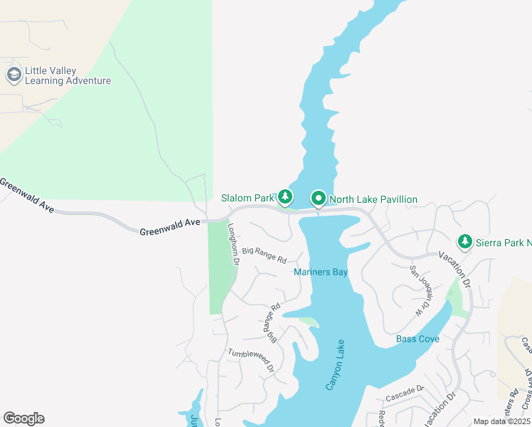 map of restaurants, bars, coffee shops, grocery stores, and more near 22207 Vacation Drive in Canyon Lake