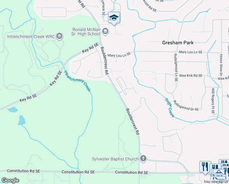 map of restaurants, bars, coffee shops, grocery stores, and more near 2003 Bouldercrest Road in Atlanta