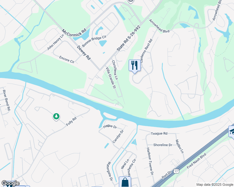 map of restaurants, bars, coffee shops, grocery stores, and more near 1991 Burcale Road in Myrtle Beach