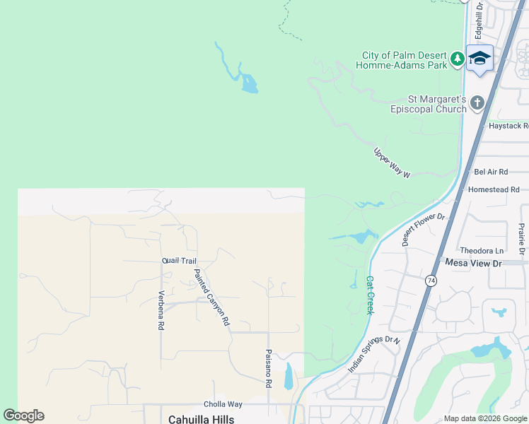 map of restaurants, bars, coffee shops, grocery stores, and more near 72500 Stone Eagle Drive in Palm Desert