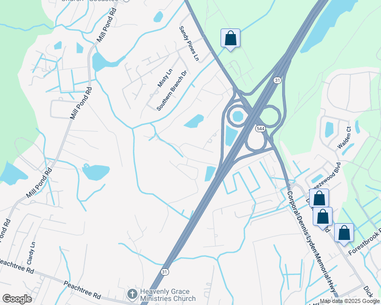 map of restaurants, bars, coffee shops, grocery stores, and more near 4330 Monroe Circle in Myrtle Beach