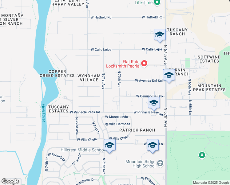 map of restaurants, bars, coffee shops, grocery stores, and more near 7068 West Cielo Grande in Peoria