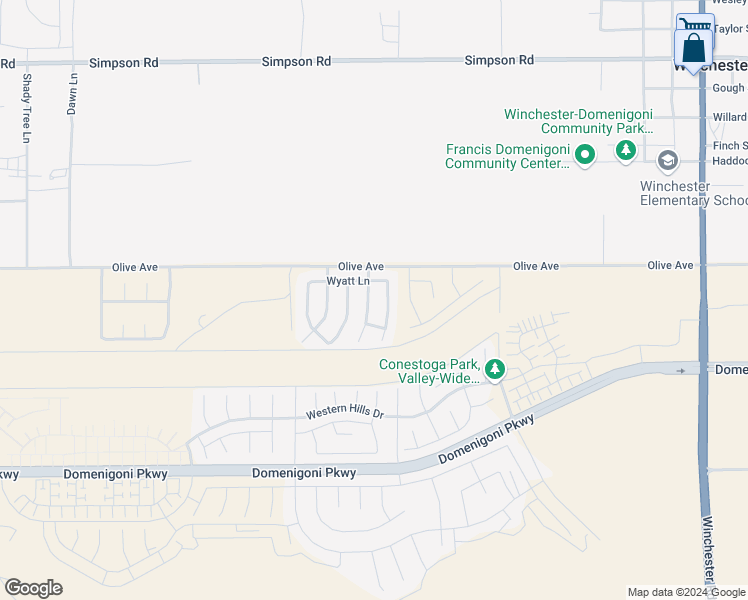 map of restaurants, bars, coffee shops, grocery stores, and more near 29052 Topeka Circle in Winchester