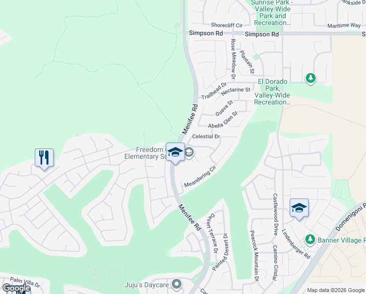 map of restaurants, bars, coffee shops, grocery stores, and more near 29075 Silver Star Drive in Menifee
