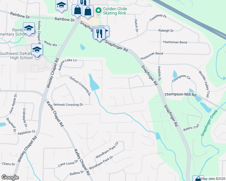 map of restaurants, bars, coffee shops, grocery stores, and more near 4342 Sterling Forest Drive in Decatur