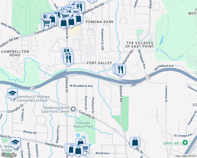 map of restaurants, bars, coffee shops, grocery stores, and more near 1939 Alison Court in Atlanta