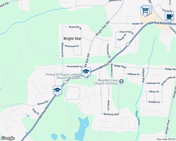 map of restaurants, bars, coffee shops, grocery stores, and more near 3971 Georgia 5 in Douglasville