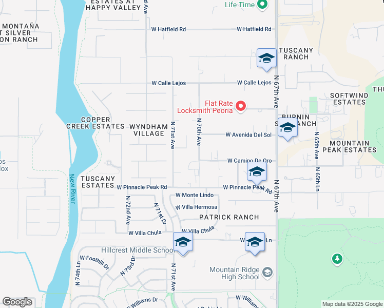 map of restaurants, bars, coffee shops, grocery stores, and more near 7068 West Cielo Grande in Peoria